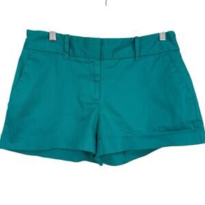 Metaphor Women Chino City Shorts size 6 Teal Green Stretch Cotton 3" Inseam